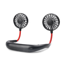 Load image into Gallery viewer, 1200mA Battery Portable Neck Fan Hand Free Neckband Fans  With USB Rechargeable 3 Speed Mini Fan Summer Cooler