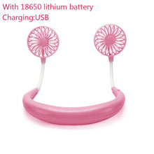 Load image into Gallery viewer, 1200mA Battery Portable Neck Fan Hand Free Neckband Fans  With USB Rechargeable 3 Speed Mini Fan Summer Cooler