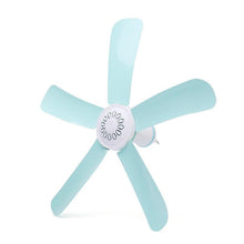 Load image into Gallery viewer, Blue 7w Silent plastic Energy saving mini ceiling fan 3-5 turn page fan 220V hanging fan Soft Wind household