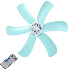 Load image into Gallery viewer, Blue 7w Silent plastic Energy saving mini ceiling fan 3-5 turn page fan 220V hanging fan Soft Wind household