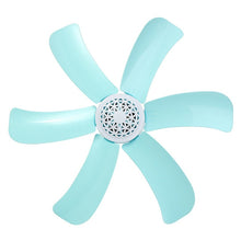 Load image into Gallery viewer, Blue 7w Silent plastic Energy saving mini ceiling fan 3-5 turn page fan 220V hanging fan Soft Wind household