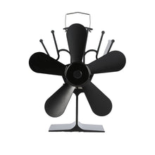 Load image into Gallery viewer, Thermal Power Fireplace Fan Heat Powered Wood Stove Fan for Wood/Log Burner /Fireplace Eco Friendly Five-leaf Fans