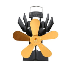 Load image into Gallery viewer, Thermal Power Fireplace Fan Heat Powered Wood Stove Fan for Wood/Log Burner /Fireplace Eco Friendly Five-leaf Fans