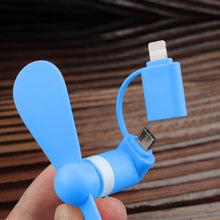 Load image into Gallery viewer, 2 IN 1 Travel Portable Cell Phone Mini Fan Cooling Cooler For Micro USB C For iPhone 5 6 6S 7 Plus 8 X for Android